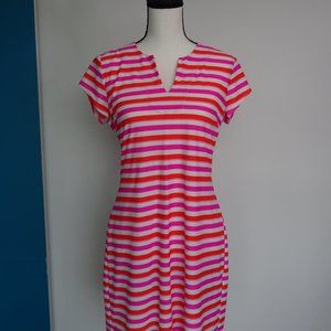 Jude Connally Laney Dress (Orange Pink White Striped, size S)